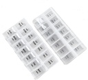 2 Pack OPP Clear Daily Pill Box Organizer, Wöchentliche Pille Organizer 2 Mal pro Tag für Pillen, Ergänzungen und Medikamente, Am Pm Pill Organizer 7 Tage, Pille Box 7 Tag - 6.7 x 3.2 x 1 Zoll