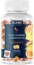 Gommies de glucosamine et de chondroïtine SOHM 60 Dénombrement emballés individuellement, soutient la santé des articulations et des os, Gommies de glucosamine pour hommes et femmes végétariennes (Pineapple,Orange)