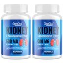 Kidney Support Supplement – Kidney Cleanse Detox mit 600mg Niacinamid & Chitosan Oligosaccharide – Phosphor-Conscious Formula – Vegetarische Kapseln für Erwachsene – 2 Flaschen
