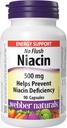 Webber Naturals Pas de flush Niacine Vitamine B3 Capsule, 500mg 90 Compte