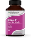 LifeSeasons Beau-T - Supplément cheveux, ongles et peau - favorise la croissance des cheveux et ongles sains - soutient la peau claire et combat l'acné - Nail Renforter - contient du collagène de biotine Turmeric - 180 capsules