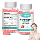 Gommies de collagène, Gommies de collagène avec vitamine C, supplément de glutathione pour les femmes, ongles de peau de cheveux Muscle et articulaire, anti-âge, végétalien, sans sucre, goût de fraise, 120 comte
