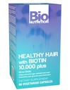 Bio Nutrition Healthy Hair Support with Biotin 60 Capsules Végétariennes , cheveux plus forts , cheveux plus épais , favorise la croissance et l'épaisseur des cheveux , mélange avec les vitamines et minéraux complexes B