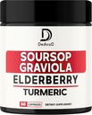 11en1 Graviola Sourop Capsules - mélangé avec Elderberry, curcuma, gingembre, chardon de lait, canneberge et plus - Support Positive Mood, Immune System & Body Management