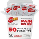 Stopain Schmerzlinderung Klinische Gel-Packets, USA Made, Max Strength Fast Acting with MSM, Glucosamine, Menthol for Arthritis, Lower Back Sciatica, Knie, Neck HSA FSA Themenal Analgesic Products, 50 Pack
