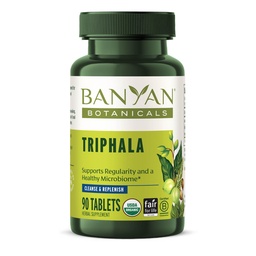 Banyan Botanicals Triphala Tablets - Organic Triphala Supplement mit Amla, Haritaki & Bibhitaki – Für Verdauung, Elimination & Healthy Gut Microbiome* – 90 Tablets – Non-GMO Sustainable Sourced Vegan