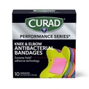 CURAD Performance Series IRONMAN Bandes antibactériennes, technologie d'adhésif extrême Hold, genou & elbow 3 pouces x 3 pouces, 10 Compte, idéal pour les coupes, les scorps, les sports et les styles de vie actifs