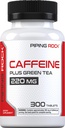 Piping Rock Koffein Pillen 220mg | 300 Tabletten | Ergänzung mit grünem Tee Extrakt | Vegetarisch, Non-GMO, Glutenfrei