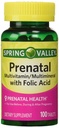 Spring Valley - Prénatal, multivitamine, multiminérale, 100 comprimés avec acide folique