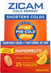Zicam Cold Remedy Zinc Rapidmelts, Citrus Flavor, 25 comte (paquet de 2)