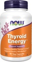 MAINTENANT Compléments alimentaires, Thyroïde EnergyTM, Iodine et Tyrosine plus Sélénium, Zinc et Cuivre, 90 Capsules de Veg