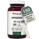 PRISTINE'S Apigenin Supplément pour capsules de sommeil - 50mg 150 jours d'approvisionnement - Prostate & Sleep Support Trouvé dans la poudre de camomille pour la relaxation, le vieillissement en santé, la santé du cerveau et du coeur, et l'immunité