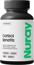 Nuray Cortisol Benefits Supplement - Soutien surrénal avec supplément Rhodiola Rosea, Ashwaghanda - Sans gluten, végétarien, favorise l'énergie - 60 capsules
