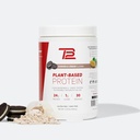 TB12 Poudre de protéines à base végétale par Tom Brady, 24g de protéines de pois végétaliens, faible teneur en sucre, faible teneur en glucides, non OGM, substitut de repas, Keto Friendly, Paléo, sans sucre, biscuits et arômes de crème (30 portions)