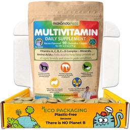 Vitamines prénatales du chien – Multivitamine, acide folique, calcium, fer, minéraux et acides aminés. Idéal pour la grossesse, l'allaitement maternel et les nouveaux-nés – Supplément chien senior, chiot complet multi vitamine.