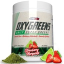 EHP Labs OxyGreens Super Greens Poudre - Spiruline et Chlorella Superfood, Poudre de jus vert et Suppléments verts avec Fibre prébiotique, Antioxydants et Immunity Support, 30 portions (Strawb. Margarita)