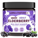 Llama Naturals Gummies pour les adultes, Végétalien, Supplément de soutien aux immunes biologiques avec vitamine C et zinc, Vitamines Gummy de vrais fruits pour l'immunité, à croquer, Pas de canne à sucre ajouté, 90 Ct