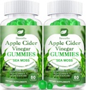Apple Cider Essig & Sea Moss Gummis, Organic ACV Gummis mit Mutter Ergänzung unterstützt Immun, Verdauungsgesundheit für Erwachsene & Kinder, Seamoss Gummy mit Vitamin B6 B9, B12