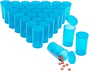 Juvale 30 Pack Leere Pop-Top Pillen Flaschen - 19 Dram Kapazität - Blaue Plastik - Kappen für einfachen Zugang - Medizin Container & Vials mit Kappen - Squeeze-Open Travel Vials