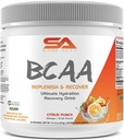 BCAA poudre plus glutamine et électrolyte poudre pour la récupération et l'hydratation - 30 portions (Citrus Punch)