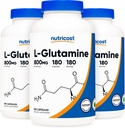 Nutricost L-Glutamine 800mg, 180 Capsules (3 bouteilles)