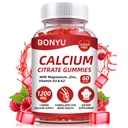 Citrate de calcium 1200mg Gummées avec vitamine D3: avec calcium Magnésium Zinc Vitamine D3 K2 pour Immune musculaire osseuse - Absorption ultime Supplément de calcium pour les femmes et les hommes, sans sucre