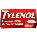 Capettes Tylenol Extra Strength avec 500 mg d'acétaminophène, analgésique et réducteur de fièvre, 100 ct