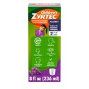 Children's Zyrtec 24 heures anti-allergie Sirop, 5 mg Cétirizine Hydrochloride Antihistamine, Enfants Allergie Médecine pour le soulagement d'allergie intérieur et extérieur, Sans colorant et sans sucre, Raisin, 8 fl. oz