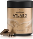 ATLAS X 10-en-1 Maximiser la Masculinité Supplément pour les hommes - Capsules d'énergie, de force et de vitalité avec Shilajit, Ashwagandha, Zinc, Safed Musli, Tongkat Ali, Black Maca, Fadogia Agresti, 2 mois d'approvisionnement