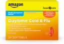 Soin de base d'Amazon, softgels de soulagement du rhume et de la grippe, médecine froide non somnolente, soulagement de la douleur, fièvre, toux, gorge douloureuse, congestion nasale, 24 comtes