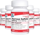 Choix de qualité Fer 65 mg (325 mg de sulfate ferreux) Supplément de soutien en fer de haute puissance Comprimés dans 100 bouteilles de comptage (5 paquets)