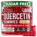 JOYLI Quercetin Gommies - Quercetin avec Bromelain Zinc Vitamine C et Vitamine D3 - Supplément Quercetin 500MG pour système immunitaire et allergène - Quercetin pour les enfants et les adultes - 60 Quercetin Chewable