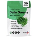 Compléments Poudre quotidienne de verts, Super Greens Poudre Superfood- aliments entiers, Poudre de Chlorella biologique, Poudre de jus d'orge, Sprouts de brocoli- Soutien immunitaire, Santé du cerveau, Détox métallique- 30 portions
