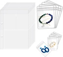 Reise Schmuck Organizer Case Transparent Schmuck Aufbewahrung Buch Binder Tasche für Ohrringe, Ringe, Halskette, Armband, Innere Seiten und Pouches