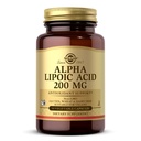 Solgar Alpha Acide lipoïque 200 mg, 50 capsules végétales - Soutien antioxydant - Aide à recycler le glutathion, vitamine C et E, CoQ-10 - Non-OGM, végétalien, sans gluten, sans produits laitiers, sans casher - 50 portions