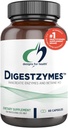 Designs for Health Digestzymes - Enzymes digestifs + Hydrochlorure de bétaïne pour le gaz et le dégel - Pepsine, Bile d'oxygène, Enzymes lactase et Enzymes lipases pour la digestion (60 capsules)