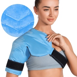 RETIX Paquet de glace pour rotateur Cuff Cold Therapy, Paquet de glace gel de bras pour blessures réutilisables et flexibles enveloppe de compression froide pour récupération post-entraînement, fatigue et désagrément des épaules, bleu