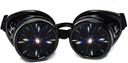 GloFX schwarz gepolsterte Diffraction Goggles, getönte Objektive, Limited Edition – Raves, EDM Festival Zubehör, Light Shows, Club, Konzertbekleidung - 3D Rainbow Prism Fractal Kaleidoscope