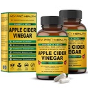 2-Pack ACV Pro Capsules de vinaigre de cidre de pomme certifié biologique avec les pilules mère de vinaigre de cidre de pomme Nettoyer l'acide Reflux Relief Supplément de soutien Ginger Root Cayenne Pepper Powder