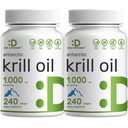 DEAL SUPPLEMENT 2 Pack Antarktis Krillöl, 1000mg Per Serving, 480 Softgels – Mercury Free, No Fishy Taste – Rich in Omega-3s, EPA, DHA, Astaxanthin, & Phospholipide – Non-GMO, No Gluten