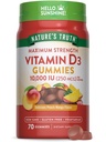 Nature's Truth Vitamin D3 Gummies | 10000 IU | 70 Count | Peach Mango Flavor | Vegetarisch, Non-GMO & Gluten Kostenlose Ergänzung