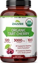 Zazzee USDA Organic Tart Cherry 10:1 Extract, 3000 mg Strength, 120 Vegan Capsules, 4 Month Supply, Standardized, Concentrated 10X Extract, 100% Vegetarian, Certified Organic, All-Natural and Non-GMO