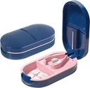 Cutter à pilules compact pour le scintillement précis, Splitter à pilules, Splitter à pilules portable pour petits comprimés, vitamines et usage quotidien (bleu)