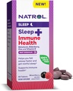 Natrol Sleep + Immune Health Melatonin 6mg avec Elderberry, Zinc et vitamine D, supplément alimentaire pour le sommeil repos et le soutien immunitaire, 60 comprimés à dissolve rapide mélangés, 60 jours d'approvisionnement
