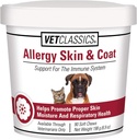 Vet Classics Allergy Skin & Coat Support Supplément animal pour chiens et chats – Supplément santé animal pour l'humidité de la peau chat, allergies pour chiens, santé respiratoire animal– Comprend les antioxydants – Chews doux 90 Ct.