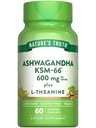 La vérité de la nature KSM-66 Ashwagandha , 60 Caplets , avec L-Theanine , Vegan , non-OGM , et supplément sans gluten