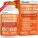 21-in-1 Berberine-Ergänzung mit Ceylon Cinnamon - Berberine 1500 mg mit Chrom, Bitter Melon und Grüner Tee-Extrakt - Berberine 5X für Weight Management & Metabolism-Unterstützung mit 5279 mg (120 ct)