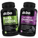 Détox pour le corps et les capsules de charbon - Suppléments de soutien digestif intestinal pour la santé de Gut Stomach - Supplément intestinal Pro Gut Stomach - Complexe de noyer noir Wormwood