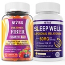 NEVISS Prebiotic Fiber 7G Gummi für Erwachsene + Melatonin 60mg für Erwachsene Bundle