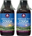 WishJarden Herbes Serious Cough AM & PM Sirup - Serious AM Non-Drowsy Cough Sirup + Serious PM Cough Sirup Supporte le repos pendant le repos des Toux sèches ou humides, 4oz Bundle